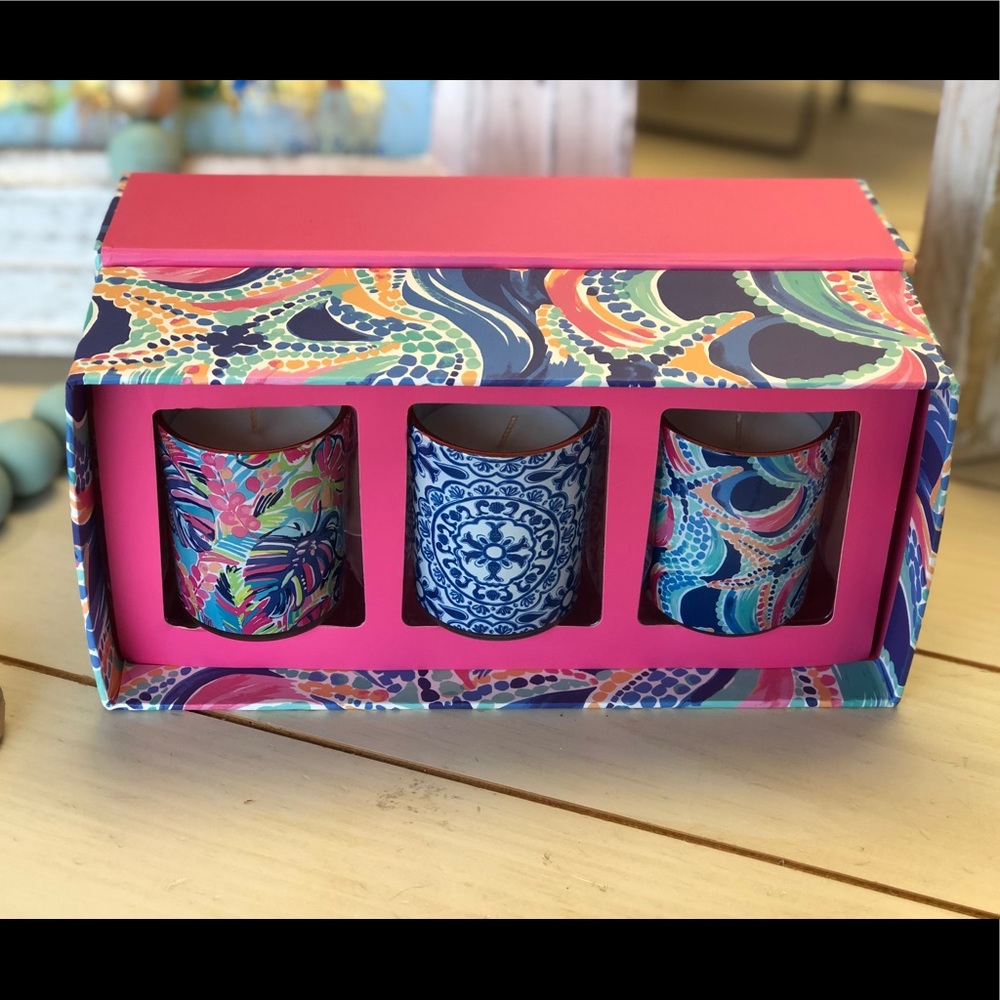 New Lilly Pulitzer 3 Piece Candle Set